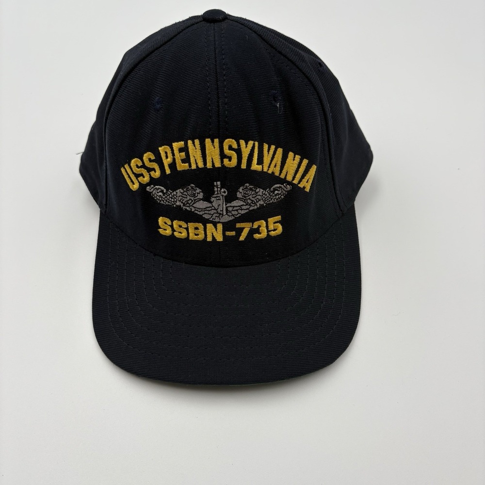 USS Pennsylvania SSBN-735 Submarine Hat Eagle Crest Navy Blue‎ USA Made